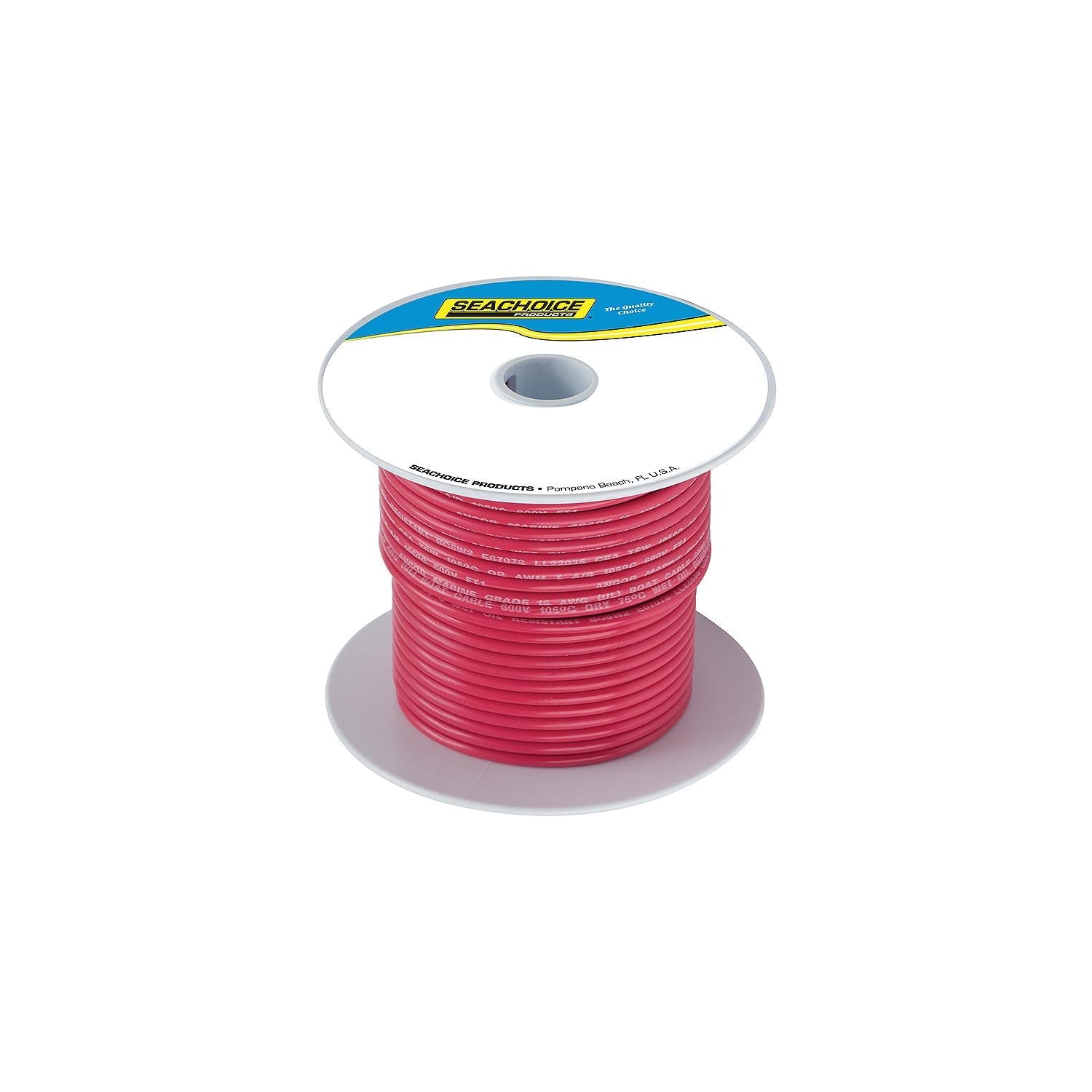 Seachoice 50-63016 Tinned Copper Marine Wire, 2 AWG, Red, 25'