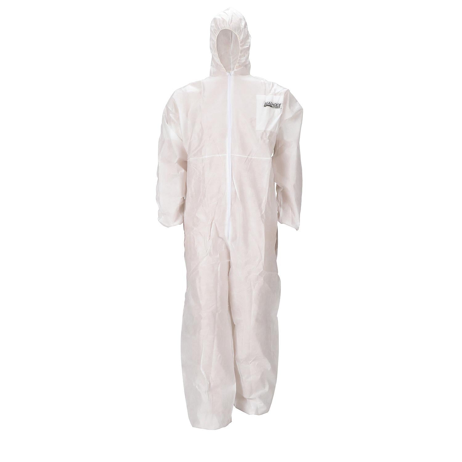 Seachoice 93141 SMS Breathable Disposable Paint Suit With Hood