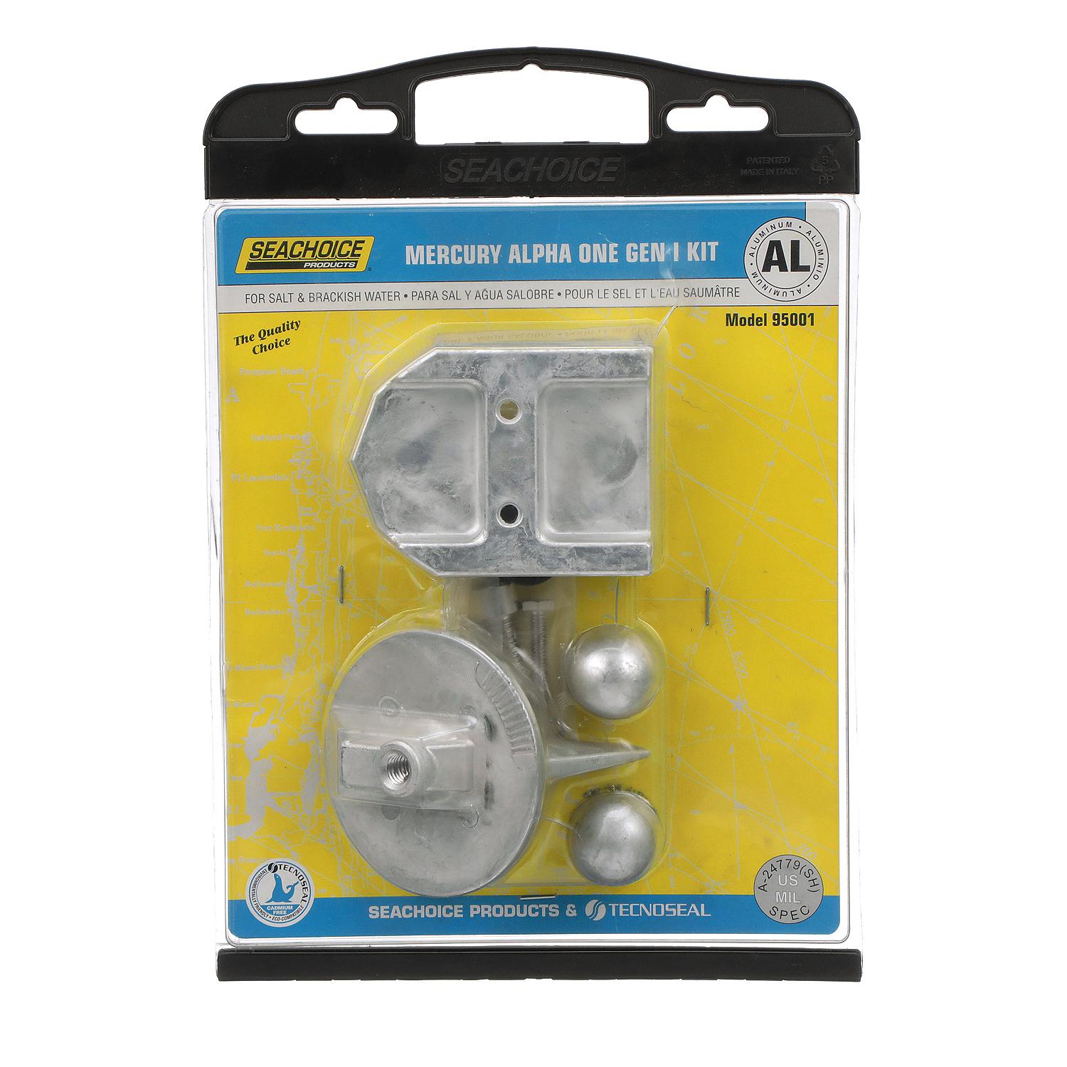 Seachoice 50-95001 Aluminum Anode Kit For Mercury Alpha I (1983-90)