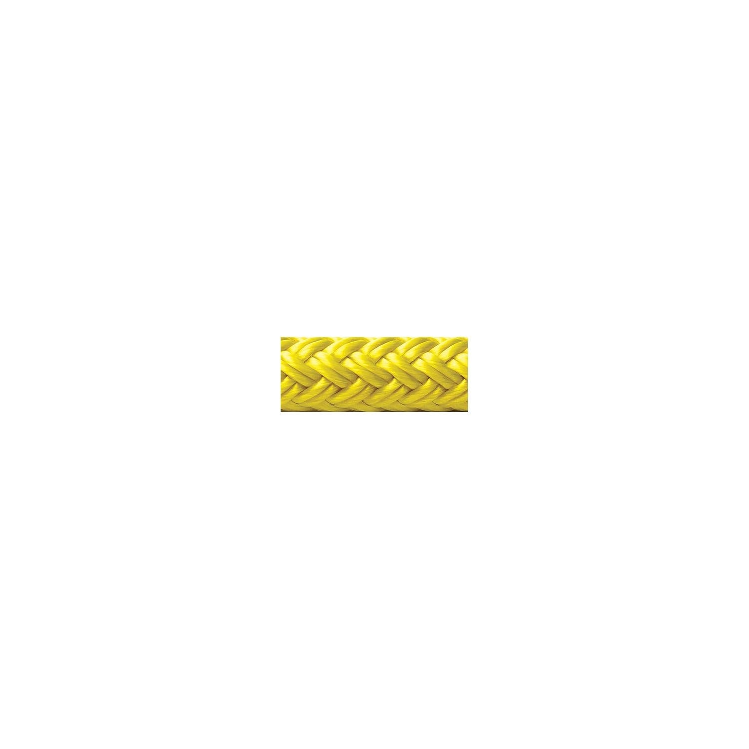 Seachoice Double-Braid Nylon Dock Line w/ Eye Splice, Pre-Shrunk, Heat Stabilized, 3/8 In. X 15 Ft., Yellow