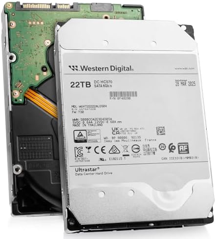 Western Digital Ultrastar DC HC570 WUH722222ALE604 0F48290 22TB 7.2K RPM SATA 6Gb/s 512e 3.5in Enterprise Hard Drive (Renewed