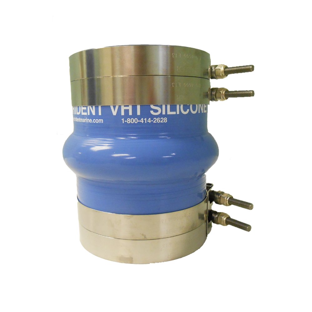 Trident Marine 272V3000-S/S Blue Silicone "VHT" Single Hump Hose w/T-Bolt Clamps, 3"