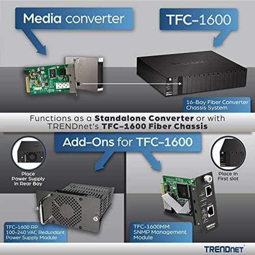 TRENDnet Intelligent 10/100Base-TX to 100Base-FX Single Mode SC Fiber Media Converter (60Km /37.3 Miles, Auto-Negotiation, RJ-45 Port, Fiber to Ethernet Converter,Lifetime Protection, TFC-110S60i