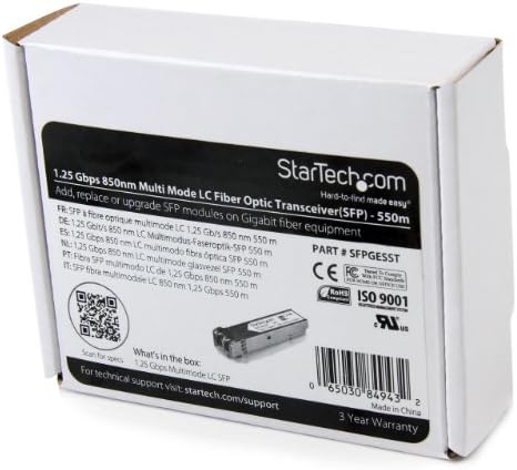 StarTech.com Cisco SFP-GE-T Compatible - Gigabit SFP - 10/100/1000 Mbps - RJ45 Port - 1000Base-T - Copper SFP - GBIC Module|B007UR0CZE