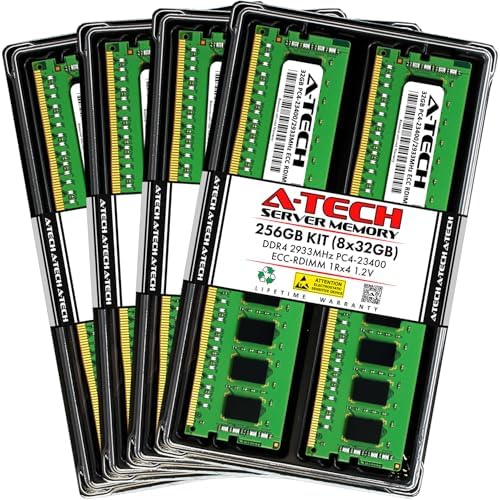 A-Tech 32GB Kit (2x16GB) DDR4 3200MHz PC4-25600 ECC RDIMM 2Rx8 Dual Rank 1.2V ECC Registered DIMM 288-Pin Server & Workstation RAM Memory Upgrade Modules (A-Tech Enterprise Series)|B0BPN6TWVB