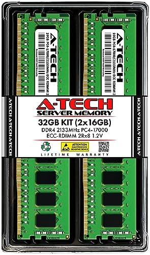 A-Tech 64GB Kit (2x32GB DDR4 2133MHz PC4-17000 ECC RDIMM 2Rx4 Dual Rank 1.2V ECC Registered DIMM 288-Pin Server & Workstation RAM Memory Upgrade Modules (A-Tech Enterprise Series
