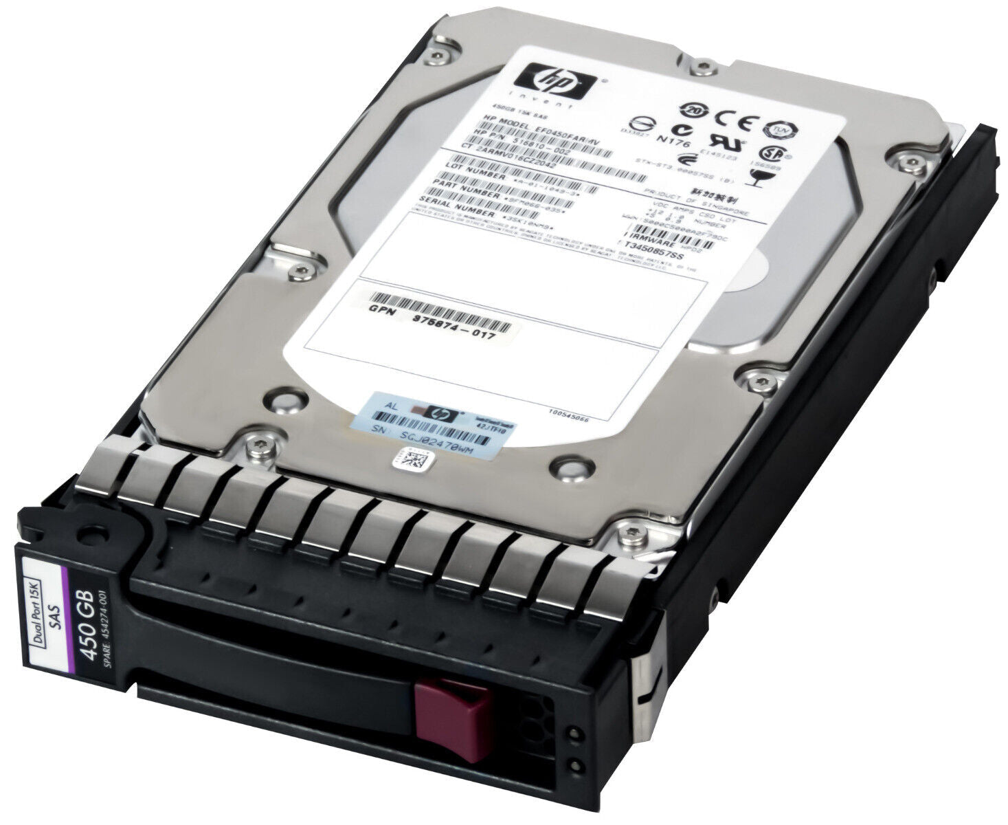 516816-B21 517352-001 533871-002 HP 450GB 15K 6G LFF SAS 3,5'' HOT PLUG DP HDD 102646114230