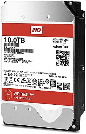 Western Digital 10TB WD Red Pro NAS Internal Hard Drive - 7200 RPM Class, SATA 6 Gb/s, CMR, 256 MB Cache, 3.5" - WD101KFBX (Old Version)|B072F422FW