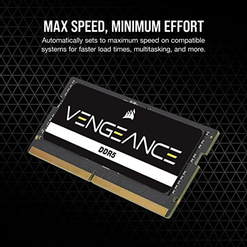 CORSAIR Vengeance SODIMM DDR5 RAM 32GB (1x32GB 4800MHz CL40-40-40-77 1.1V Intel AMD Laptop Notebook Memory - Black (CMSX32GX5M1A4800C40