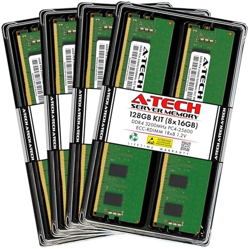 A-Tech 32GB Kit (2x16GB) DDR4 3200MHz PC4-25600 ECC RDIMM 2Rx8 Dual Rank 1.2V ECC Registered DIMM 288-Pin Server & Workstation RAM Memory Upgrade Modules (A-Tech Enterprise Series)|B0BPN6TWVB