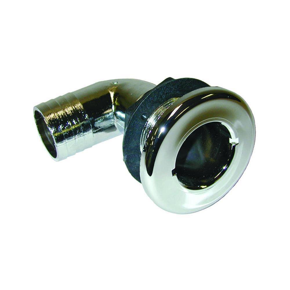 TH Marine TH-1590CP-DP T-H Marine Brite Plate Chrome Plated 90 Degree Thru Hull, for Hose