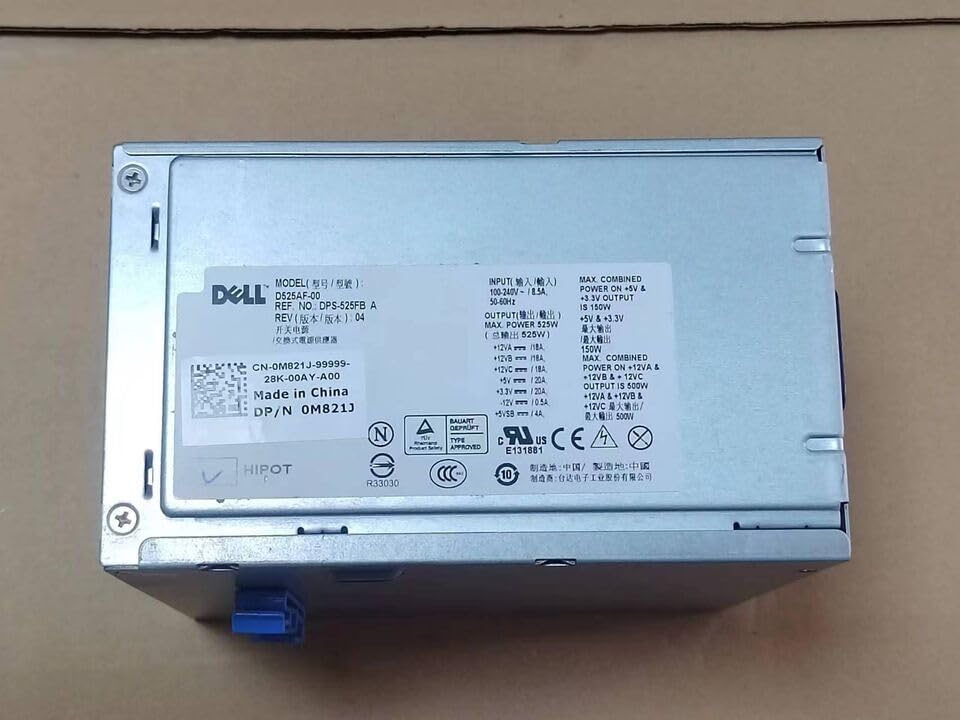 Fit for DELL T3500 Power Supply D525AF-00 H525AF-00 U597G x008G M821J|B0DRZ31NZN