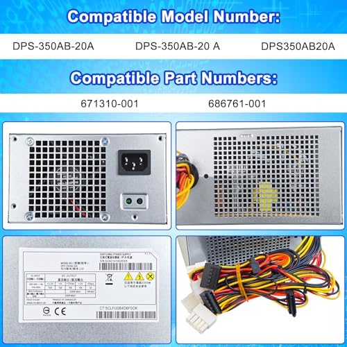 S-Union Upgraded DPS-350AB-20A 350W ATX Power Supply PSU Compatible with HP ProLiant ML310e G8 671310-001 686761-001 DPS-350AB-20 A Power Supply|B0DNSW6GBH
