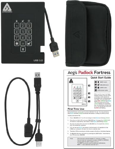 Apricorn 2TB Aegis Padlock USB 3.0 and Fortress FIPS 140-2 Encrypted Hard Drives with PIN Access|B0D59RNT5F