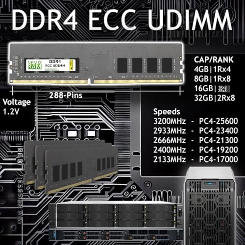 NEMIX RAM 16GB (1X16GB DDR4 3200MHZ PC4-25600 2Rx8 1.2V CL22 288-PIN ECC Unbuffered UDIMM Compatible with Dell PowerEdge R350 Rack Server