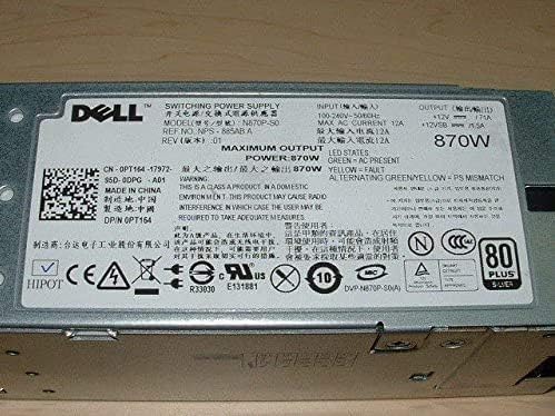 Genuine OEM 870W Power Supply Unit PSU Compatible with Dell PowerEdge PE R710 T610 Server 870-Watt High Output Redundant Module Model N870P-S0 NPS-885AB Delta 330-3475 PT164 7NVX8 YFG1C VT6G4|B0D1JSY3G1