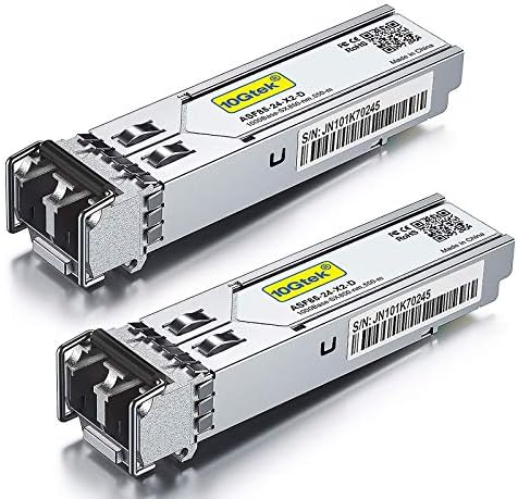 10Gtek 1000BASE-SX Gigabit SFP LC Multi-Mode Transceiver, Mini-GBIC Module for Cisco GLC-SX-MMD/GLC-SX-MM/SFP-GE-S, Ubiquiti UniFi UF-MM-1G, Meraki, Fortinet, TP-Link, 850nm, DDM, 550m, Pack of 2|B077SVS65C
