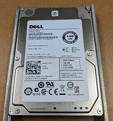 X162K Dell 146GB 6Gb/s 15K RPM SAS 2.5 with R series Tray|B014S21QZ8
