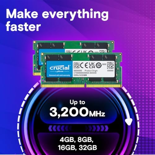 Crucial 8GB DDR4 RAM 3200MHz (PC4-25600), Downclockable to 2933/2666MHz Laptop Memory, SODIMM 260-Pin CL22, Compatible with 13th Gen Intel Core and AMD Ryzen 7000 - CT8G4SFRA32A|B08C4Z69LN