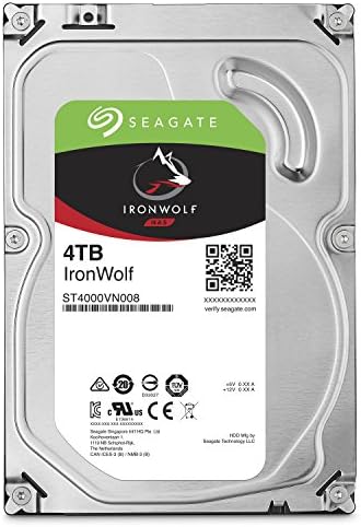 Seagate 4TB IronWolf NAS SATA Hard Drive 6Gb/s 256MB Cache 3.5-Inch Internal Hard Drive for NAS Servers, Personal Cloud Storage (ST4000VN008), Silver|B01LOOJBQY