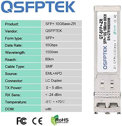 QSFPTEK 10GBASE-T SFP+ to RJ45 Module, 10Gb Copper RJ-45, Mini gbic SFP to Ethernet Network Optical Copper Transceiver Compatible with Dell GP-10GSFP-T, up to 30m|B0BX6G2CT6