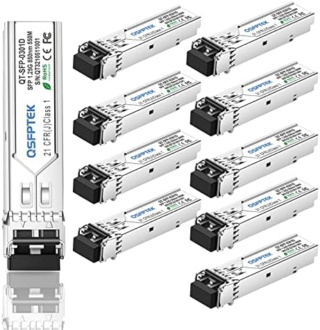 QSFPTEK 4Packs 10GBASE-LR Transceiver, 10G SFP+ Patch Module, 1310nm, 10km, DDM LC, 10Gbe Ethernet Mini-GBIC for Cisco SFP-10G-LR, Ubiquiti UF-SM-10G, Mikrotik, Netgear, Qnap NAS, D-Link|B08P4MFPD5