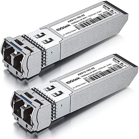 10Gtek 10GBase-SR SFP+ LC Transceiver, 10G 850nm Multimode SFP Module, up to 300 Meters, for Cisco SFP-10G-SR, Meraki MA-SFP-10GB-SR, Ubiquiti UniFi UF-MM-10G, Fortinet, Mikrotik and More, Pack of 10|B00ZCDDOPS