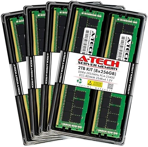 A-Tech 64GB Kit (2x32GB DDR4 2400MHz PC4-19200 ECC RDIMM 2Rx4 Dual Rank 1.2V ECC Registered DIMM 288-Pin Server & Workstation RAM Memory Upgrade Modules (A-Tech Enterprise Series
