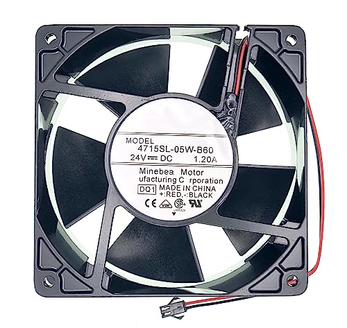 New Cooling Fan for 4715SL-05W-B60 DC24V 1.2A 28.8W 12038 4700RPM,2-Wire Inverter Cooling Fan Size:120 * 120 * 38mm.|B0C8H5BH57