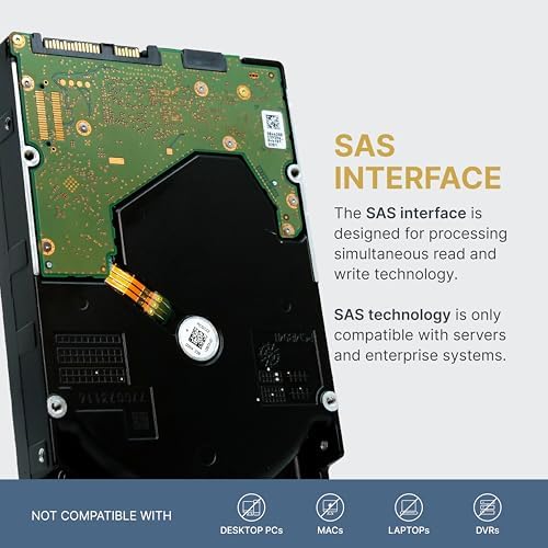 Seagate Exos 7E8 8TB 7200 RPM Nearline SAS 3.5-Inch Enterprise Hard Drive (ST8000NM0075 (Renewed