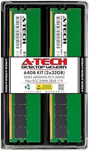 A-Tech 16GB Kit (2x8GB DDR5 4800MHz PC5-38400 CL40 UDIMM 1.1V Non-ECC Unbuffered DIMM 288-Pin Desktop PC/Computer RAM Memory Upgrade Modules