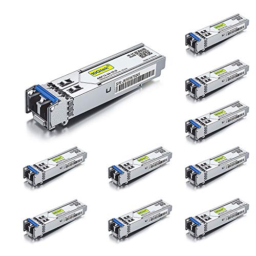 10Gtek 1.25G SFP 1000Base-SX Multimode LC Fiber Transceiver, 850nm MMF, 550m, for Cisco GLC-SX-MMD/SFP-GE-S, Meraki MA-SFP-1GB-SX, Fortinet, Ubiquiti UniFi UF-MM-1G, Mikrotik, TP-Link, Pack of 2|B08BP3JDBV