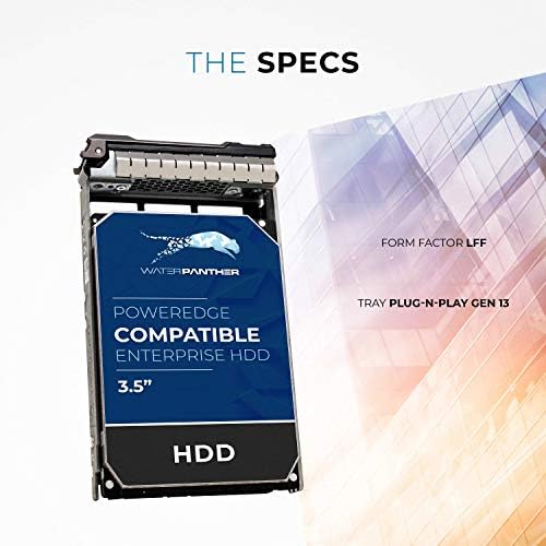 Water Panther 12TB 7200 RPM SATA 6Gb/s 3.5" HDD for Dell PowerEdge Servers | Enterprise Hard Drive in 13G Tray