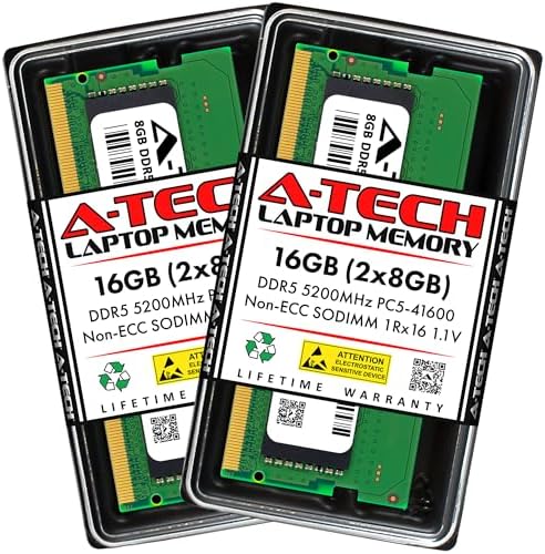 A-Tech 32GB DDR5 4800MHz PC5-38400 CL40 SODIMM 2Rx8 Dual Rank 1.1V Non-ECC Unbuffered SO-DIMM 262-Pin Laptop Computer RAM Memory Upgrade Module|B0B1718KB1