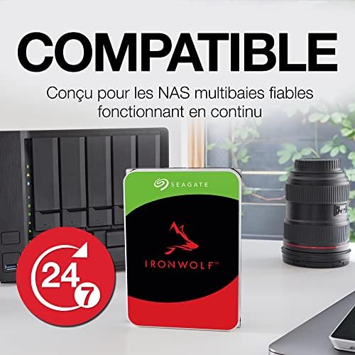 Seagate IronWolf 10TB NAS Internal Hard Drive, 3.5" SATA 6Gb/s, 7200 RPM, CMR, RAID Optimized, IronWolf Health Management – for NAS Systems (ST10000VNZ00)|B097C98J7H