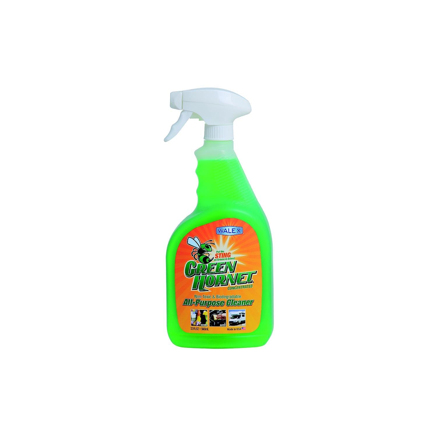 Walex Products GH64OZ Walex Green Hornet Industrial Strength Cleaner/Degreaser, 64 oz.