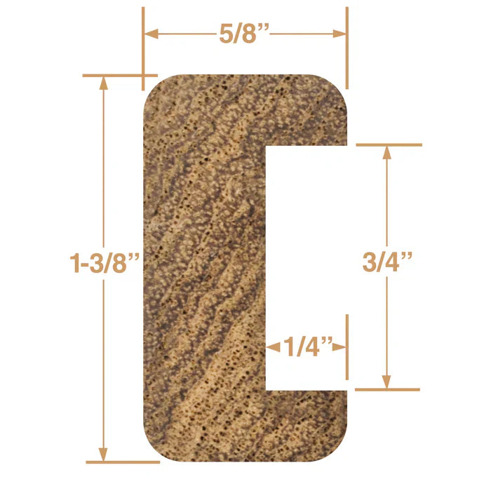 Whitecap 60825 3/4” Track Bulkhead Molding 5-Ft Length