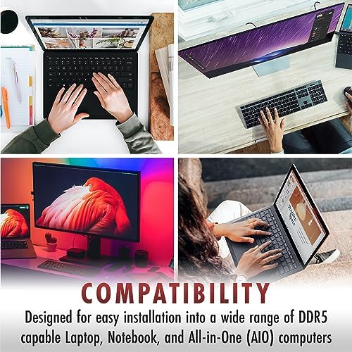 A-Tech 32GB Kit (2x16GB) DDR5 4800MHz PC5-38400 CL40 SODIMM 1.1V Non-ECC Unbuffered SO-DIMM 262-Pin Laptop Computer RAM Memory Upgrade Modules|B0B17CH652