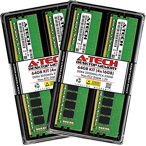A-Tech 64GB (2x32GB DDR4 3200 MHz UDIMM PC4-25600 (PC4-3200AA CL22 DIMM 2Rx8 Non-ECC Desktop RAM Memory Modules