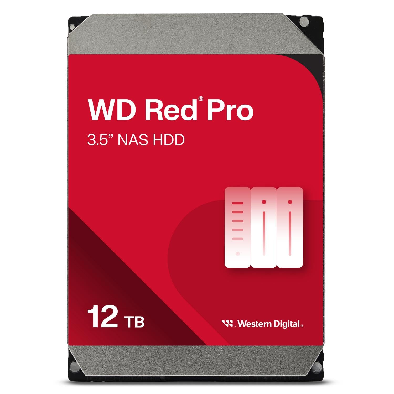 Western Digital 12TB WD Red Pro NAS Internal Hard Drive HDD - 7200 RPM, SATA 6 Gb/s, CMR, 256 MB Cache, 3.5" - WD121KFBX