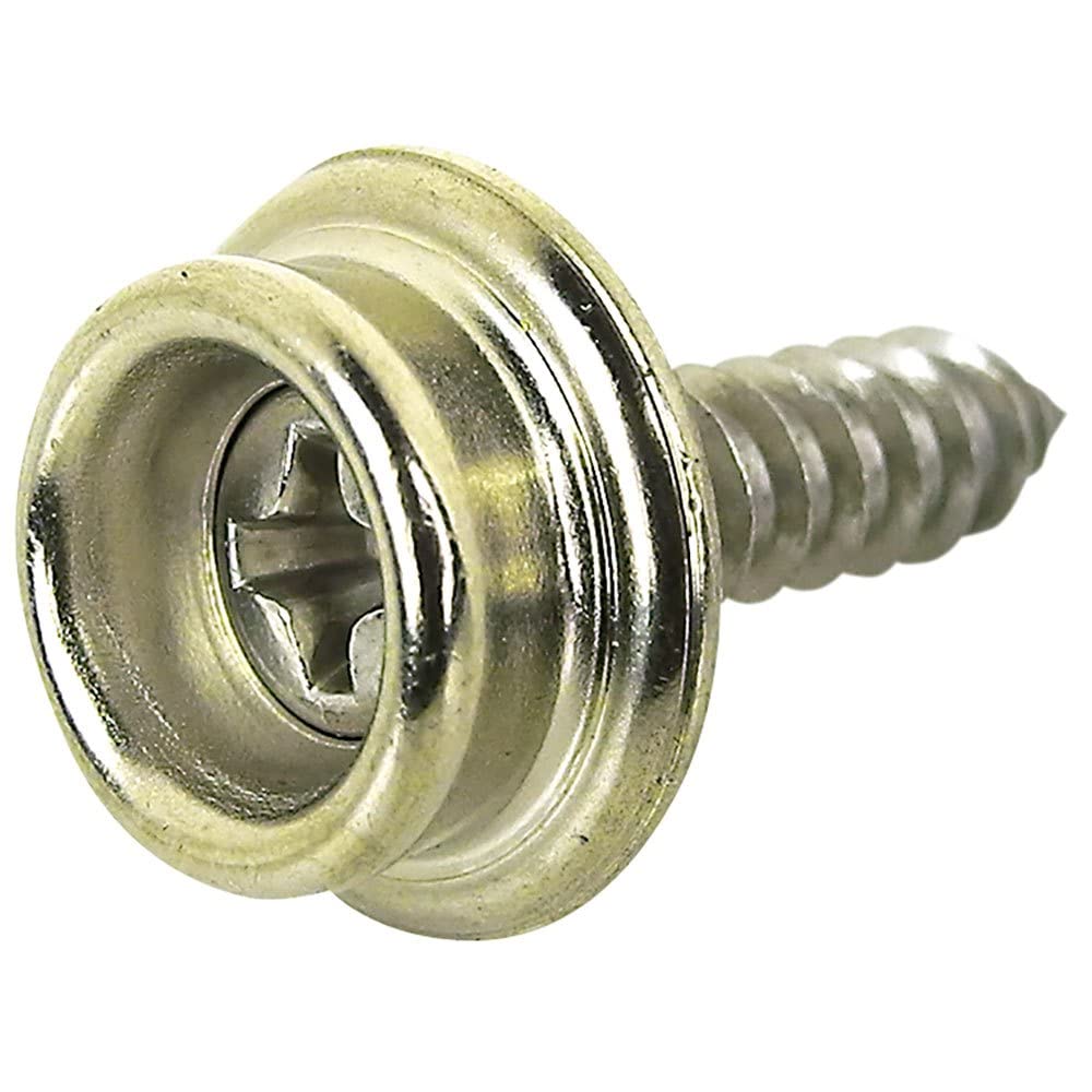 Seachoice BPH7251SC SS Button Stud w/ Tapping Screw #8 x 5/8", Qty. 100