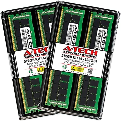 A-Tech 64GB Kit (2x32GB DDR4 2400MHz PC4-19200 ECC RDIMM 2Rx4 Dual Rank 1.2V ECC Registered DIMM 288-Pin Server & Workstation RAM Memory Upgrade Modules (A-Tech Enterprise Series