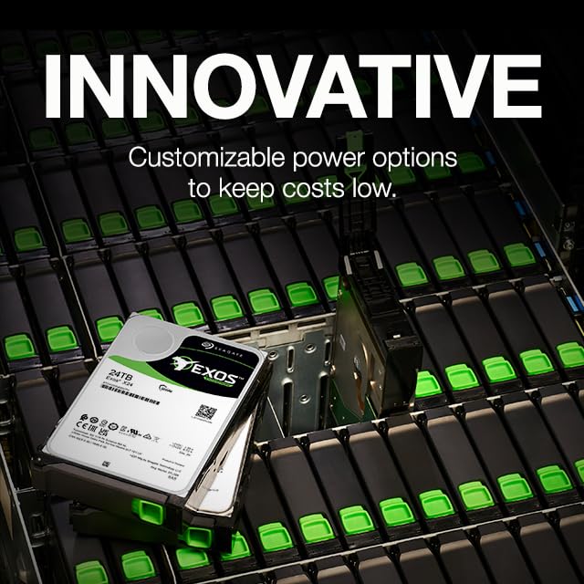 Seagate Exos X24 16TB Enterprise Internal Hard Drive HDD - 6GB/s SAS 7200RPM 2.5M MTBF (ST16000NM002H