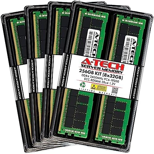 A-Tech 64GB Kit (2x32GB DDR4 3200MHz PC4-25600 ECC RDIMM 2Rx4 Dual Rank 1.2V ECC Registered DIMM 288-Pin Server & Workstation RAM Memory Upgrade Modules (A-Tech Enterprise Series