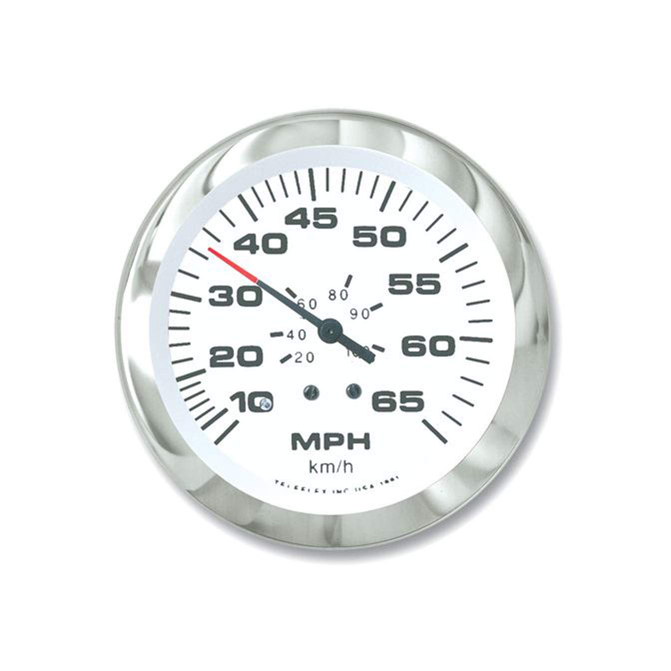 Sierra 65510P Lido Series 3" White & SS Pitot Type Speedometer Gauge Kit