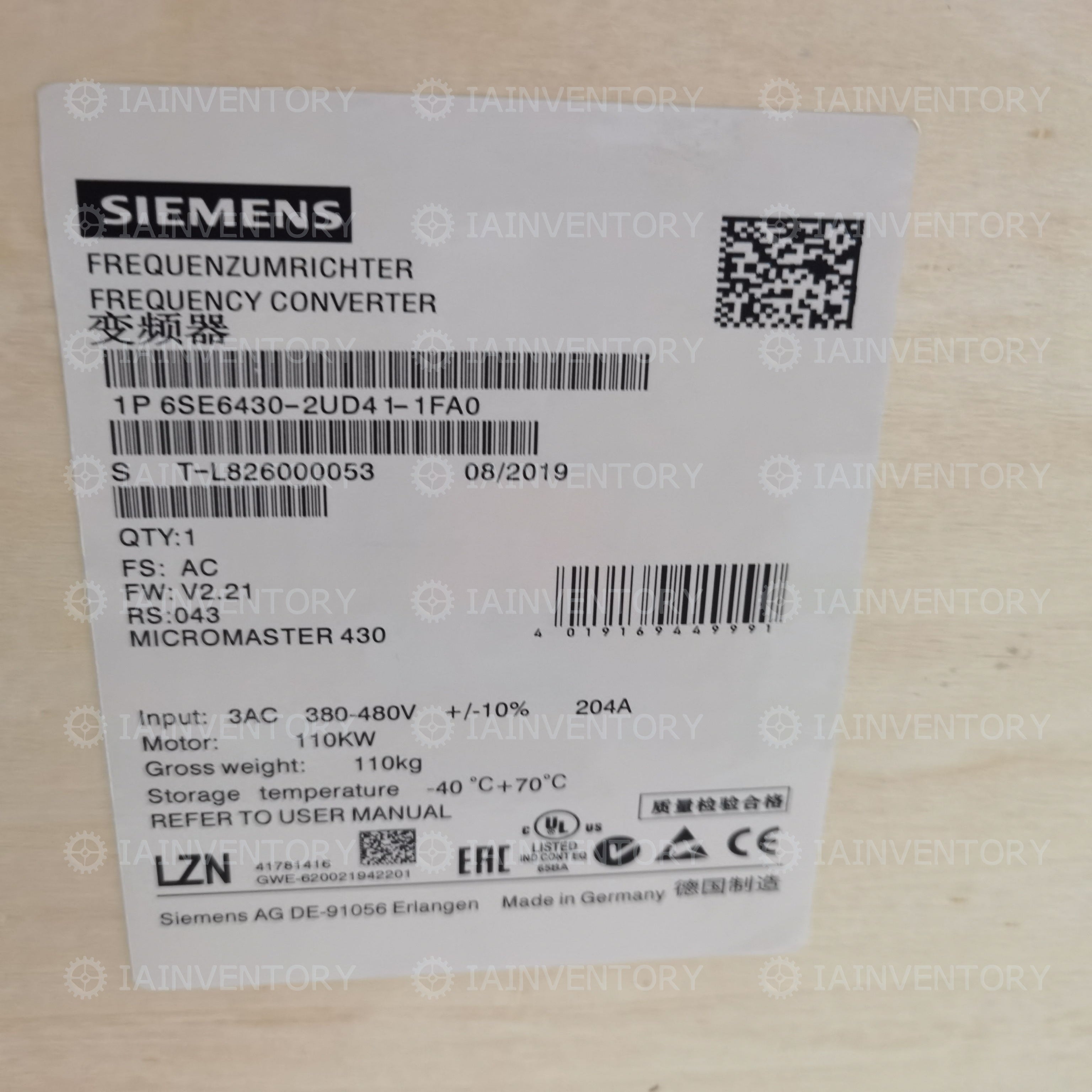 Siemens 6SE6430-2UD41-1FA0