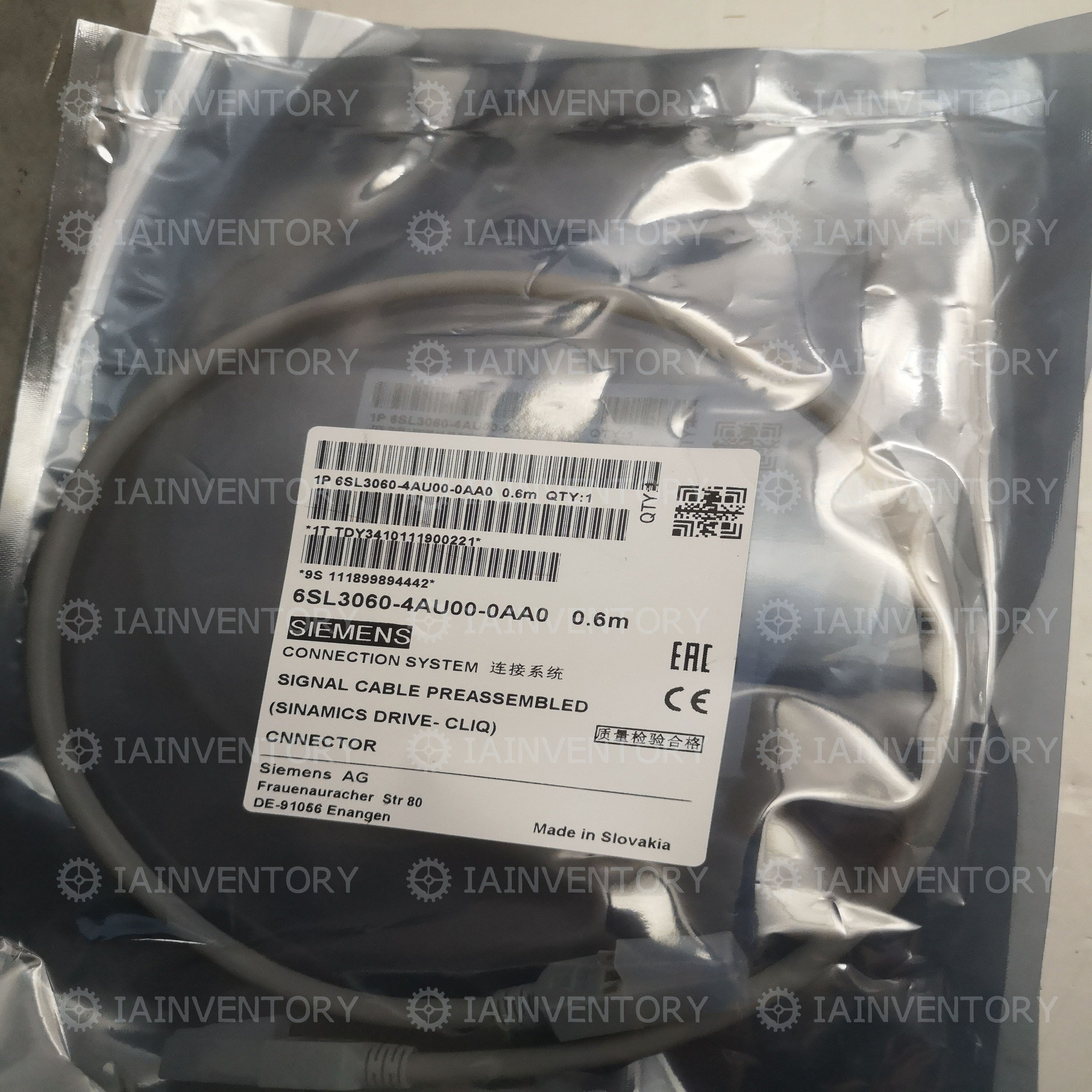 SIEMENS 6SL3060-4AU00-0AA0 Sinamics Drive Cable
