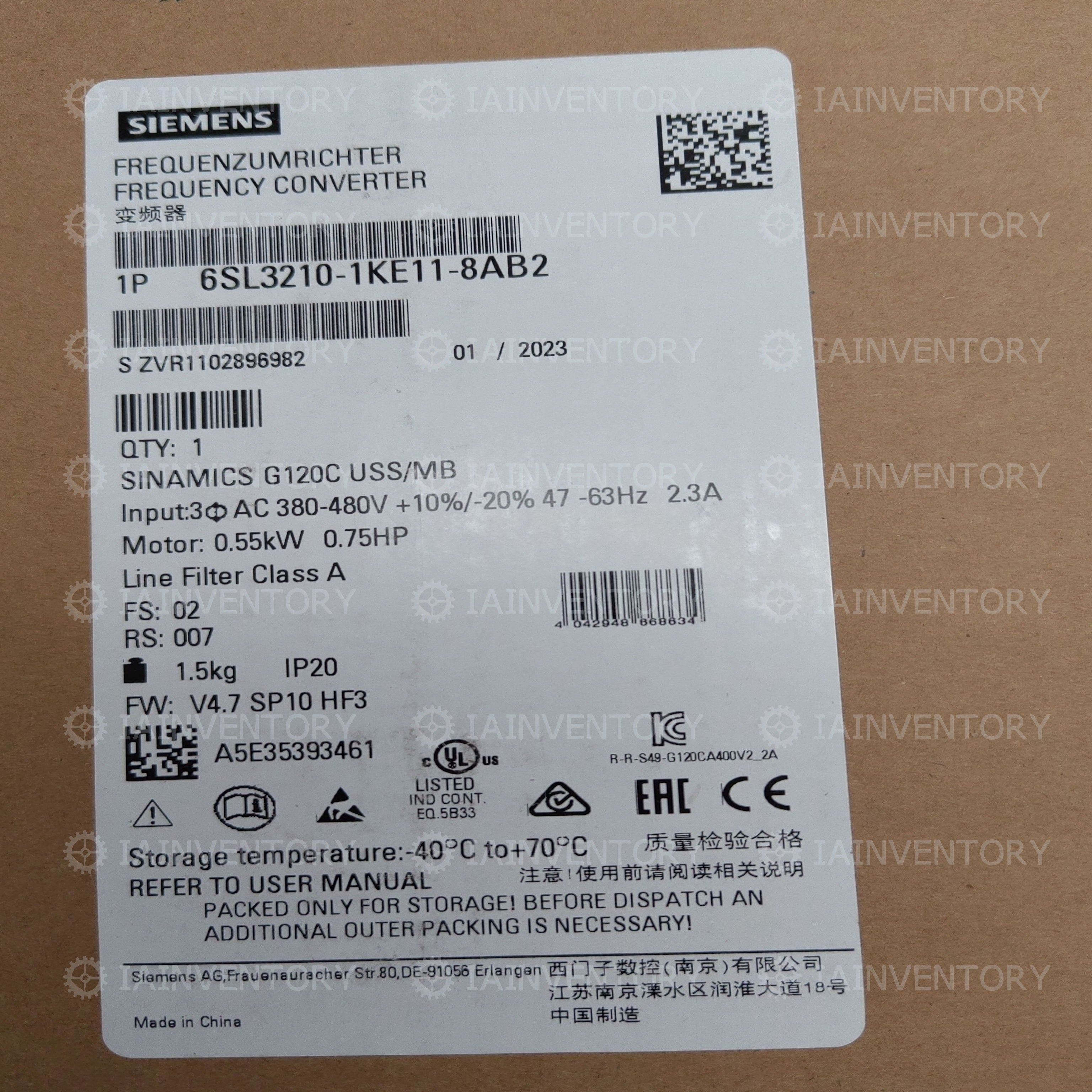 Siemens 6SL3210-1KE11-8AB2