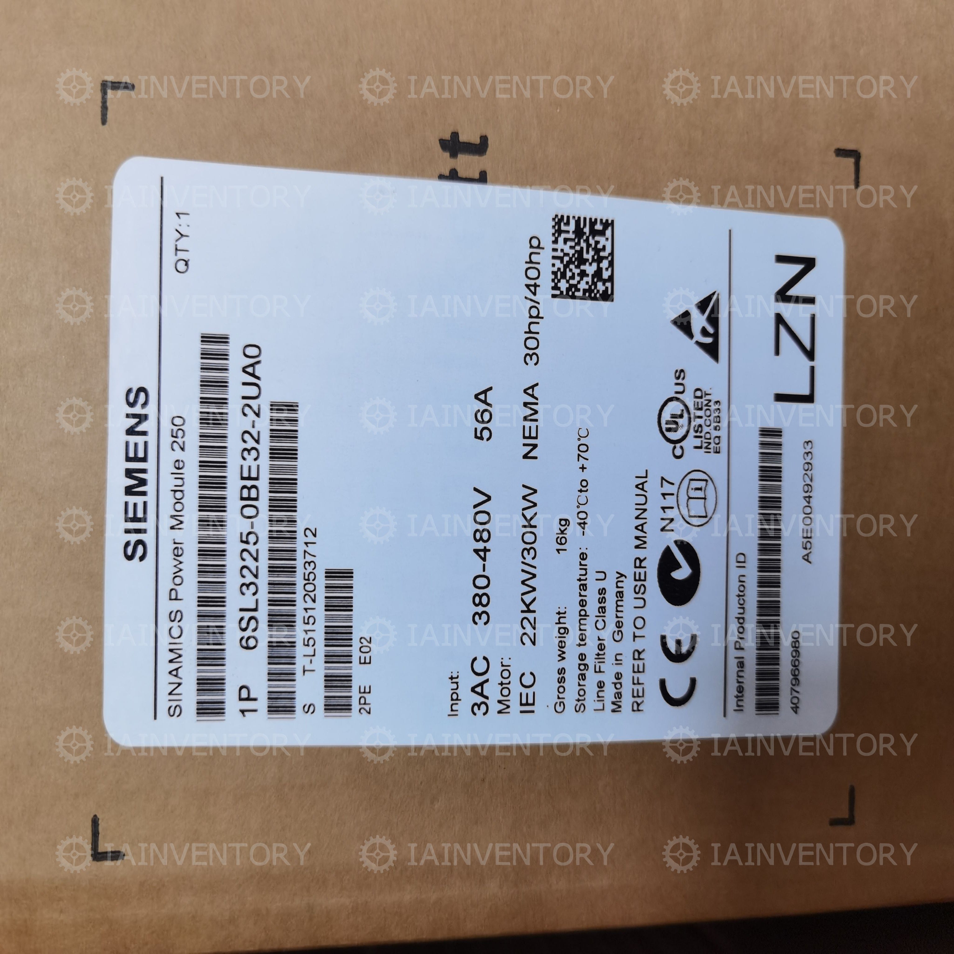 Siemens SINAMICS G120 6SL3225-0BE32-2UA0
