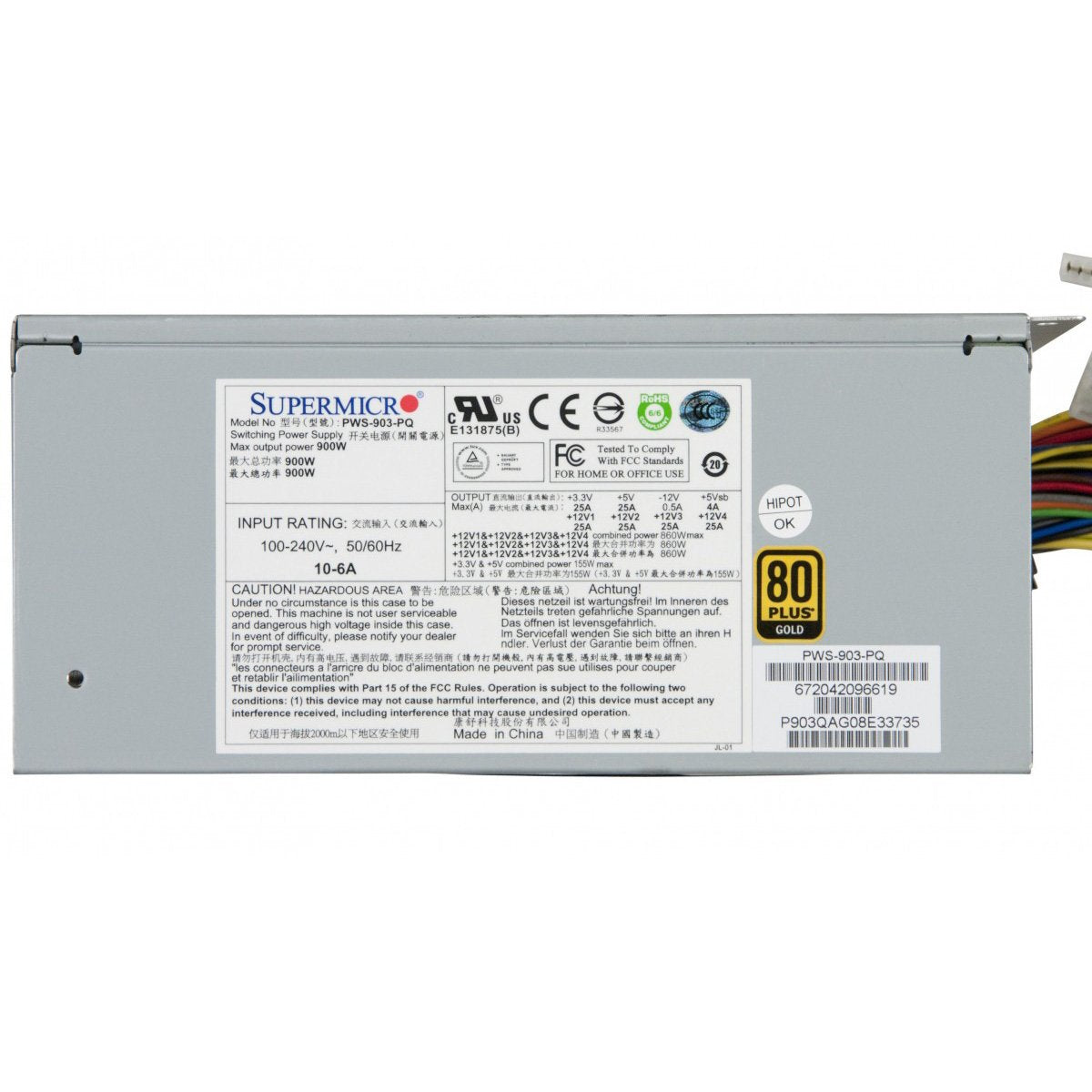Supermicro Power Supply PWS-903-PQ PS/2 900W Multi-Output 80PLUS Gold Retail - aloinfousa.com